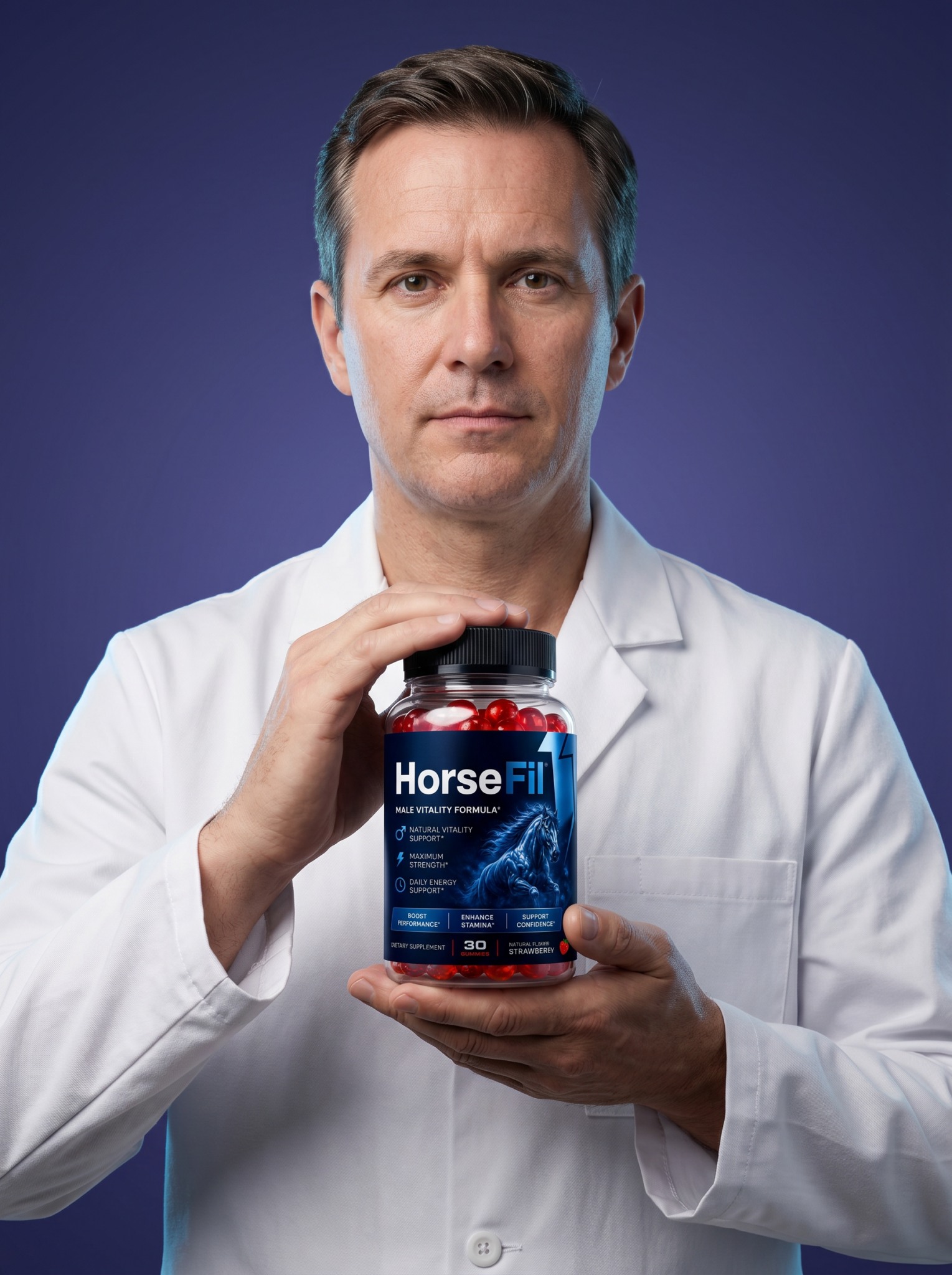 Doctor holding HorseFil